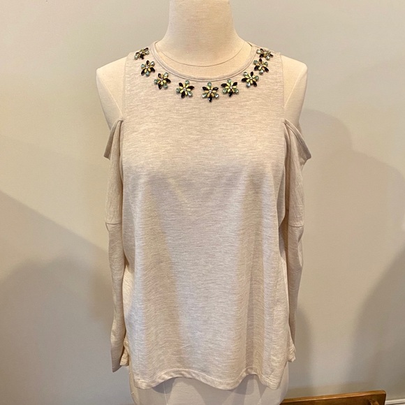 Romeo & Juliet Couture Tops - ROMEO + JULIET COUTURE Jeweled Neck Cold Shoulder
